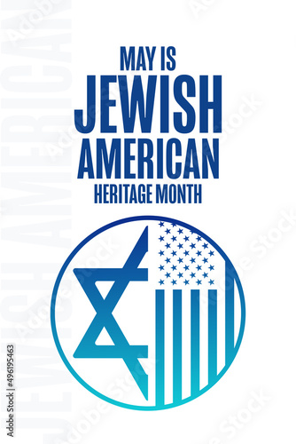 May is Jewish American Heritage Month. Holiday concept. Template for background, banner, card, poster with text inscription. Vector EPS10 illustration.