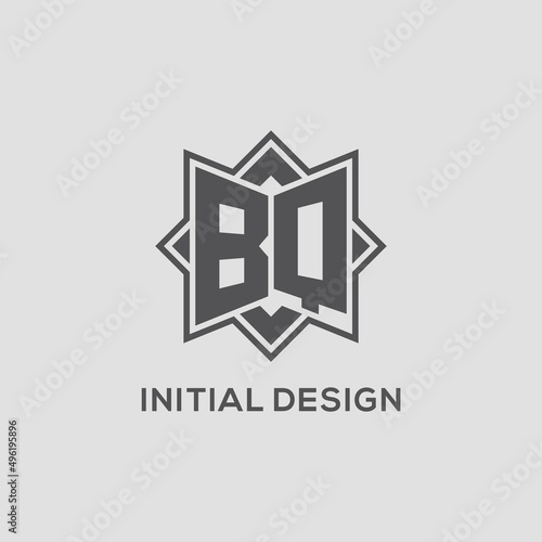Monogram BQ logo with eight point star style design