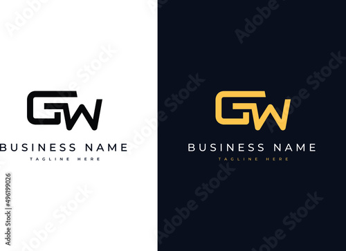Minimal and Modern initial letter GW logo design for Brand identity