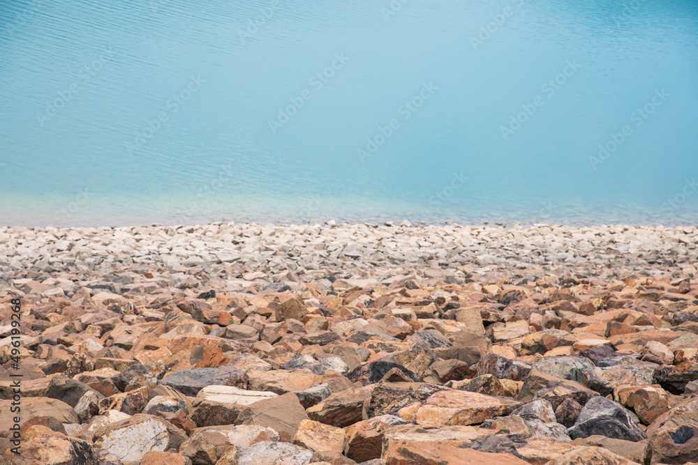 Rocky Dam close up in the High Island Reservoir, Hong Kong, outdoor Rocky Dam close up in the High Island Reservoir, Hong Kong, outdoor