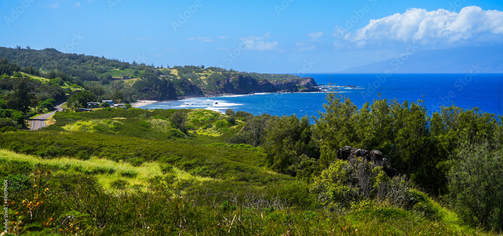 Punalau Beach in the Pacific Ocean along the Honoapiilani Highway in West Maui, Hawaii, United States