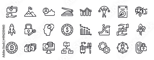 taxes thin line icons collection. taxes editable outline icons set. sand clock, cooperate, estimate, commission, digital key, encryption stock vector.