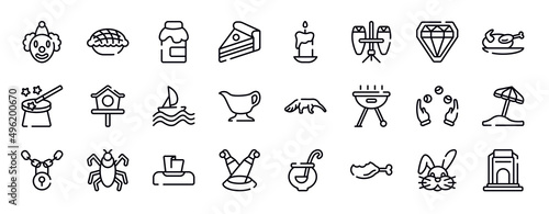 africa thin line icons collection. africa editable outline icons set. diamonds, turkey, magic wand, bird house, sailing, gravy stock vector.