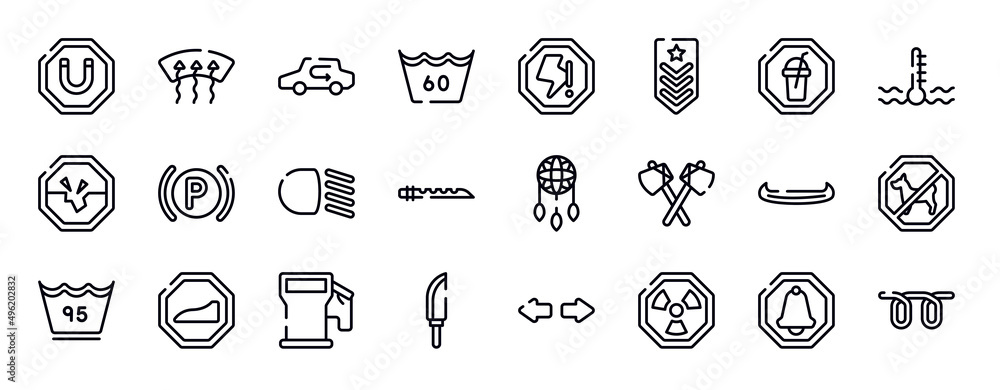 car dashboard signals thin line icons collection. car dashboard signals ...