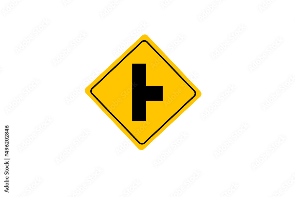 Intersection road traffic sign warning Intersection road traffic sign warning