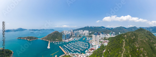Aerial view of Aberdeen, Hong Kong, daytime, outdoor