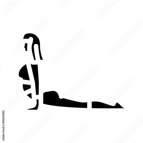yoga fitness exercise glyph icon vector. yoga fitness exercise sign. isolated contour symbol black illustration