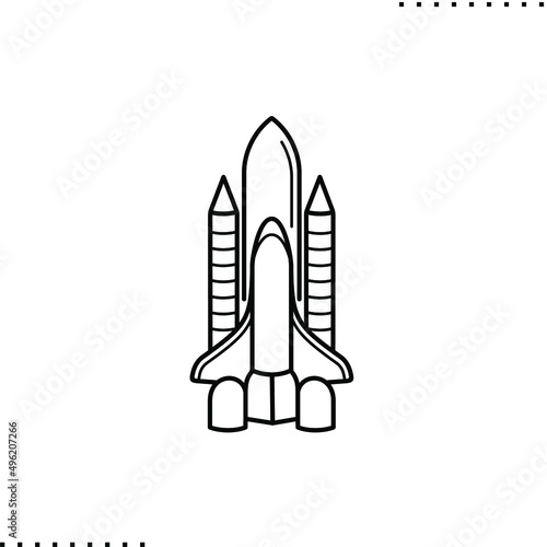 Fototapeta Naklejka Na Ścianę i Meble -  Space shuttle Endavours, vector isolated outline icon