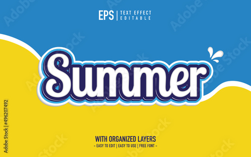 summer text effect suitable for label or promotion