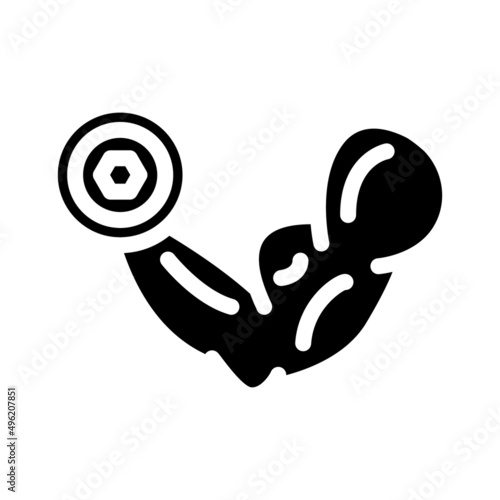 muscle of athlete glyph icon vector. muscle of athlete sign. isolated contour symbol black illustration