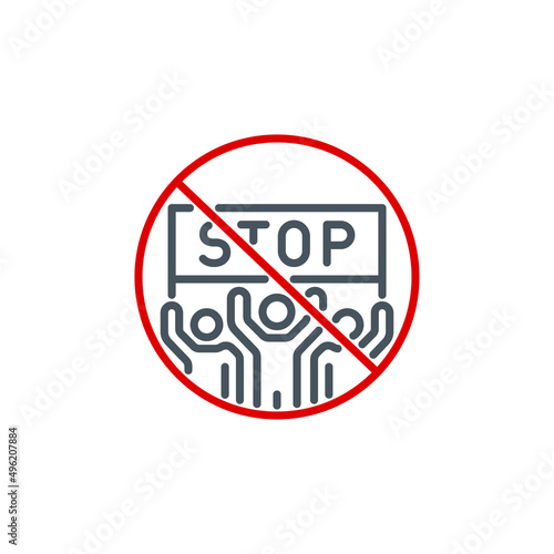 Free Download crowd of protesting activists at demonstrate single line icon isolated on white. Perfect outline symbol strike of group people against the war. rebels and insurgents element with editable Stroke line - GFXLoad