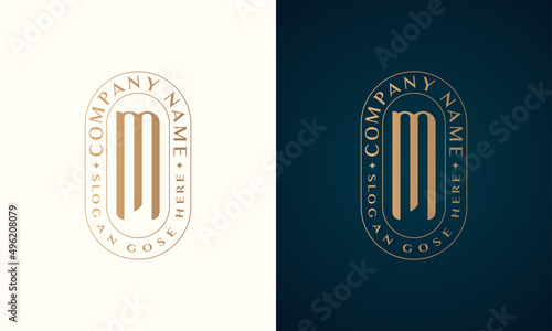 Abstract Premium luxury corporate identity letter M logo design