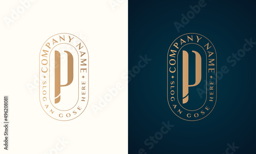Abstract Premium luxury corporate identity letter P logo design