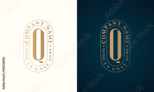Abstract Premium luxury corporate identity letter Q logo design