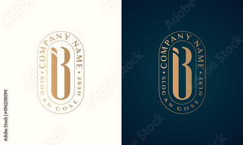 Abstract Premium luxury corporate identity letter B logo design