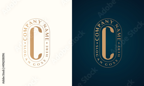Abstract Premium luxury corporate identity letter C logo design
