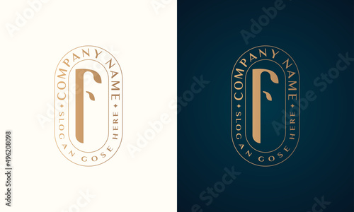Abstract Premium luxury corporate identity letter F logo design
