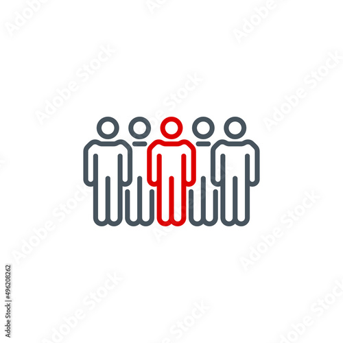 crowd of protesting activists at demonstrate single line icon isolated on white. Perfect outline symbol strike of group people against the war. rebels and insurgents element with editable Stroke line