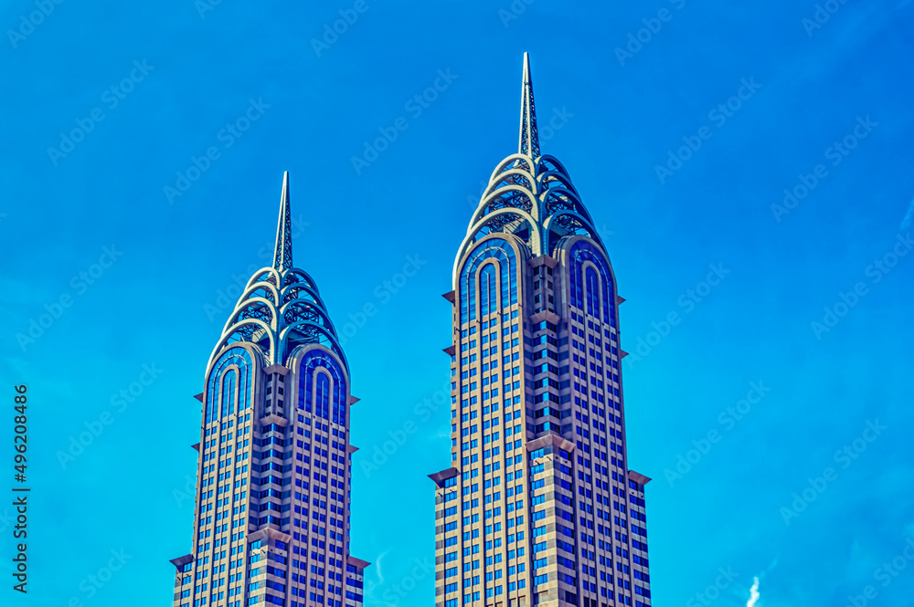 Fototapeta premium Modern business buildings in Dubai, UAE.