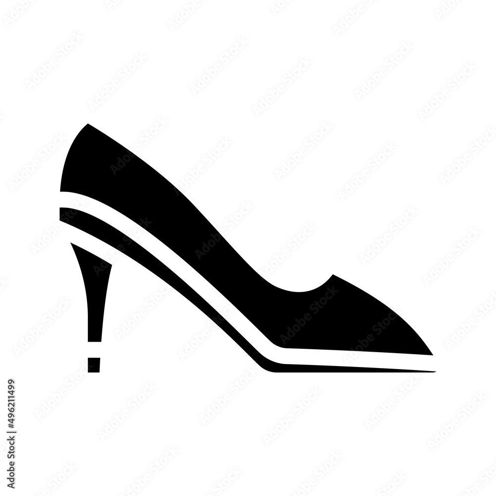 shoes female footwear glyph icon vector. shoes female footwear sign. isolated contour symbol black illustration