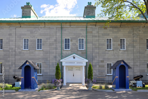The Governor General of Canada's residence in La Citadelle of Quebec National Historic Site in Old Quebec City, Quebec QC, Canada. The fortress is in Historic Quebec World Heritage Site.  photo