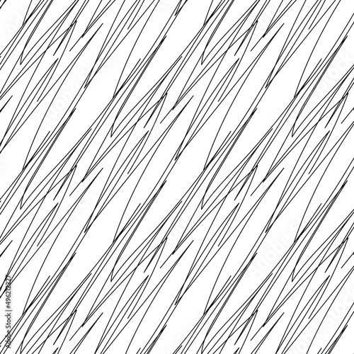 Zen art doodle ornate abstract background. Hand drawn black and white linear hatching. Creative zenart monochrome texture. Random repeat chaotic zentangle surface design. Vector eps illustration