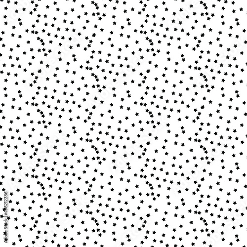 Zen art doodle ornate abstract background. Hand drawn black and white stars. Creative zenart monochrome texture. Random repeat chaotic zentangle surface design. Vector eps illustration