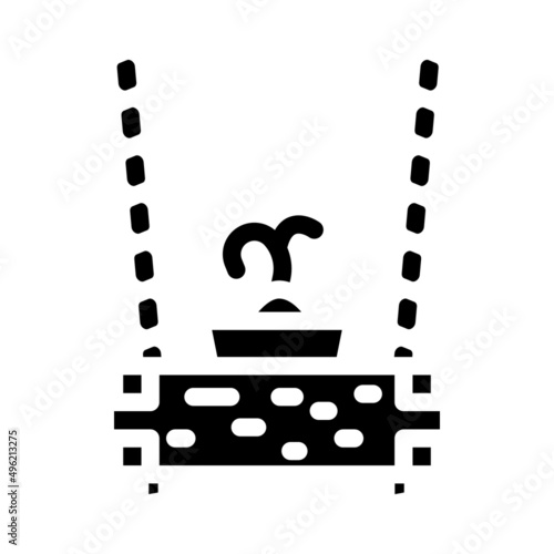 hanging planter box glyph icon vector. hanging planter box sign. isolated contour symbol black illustration