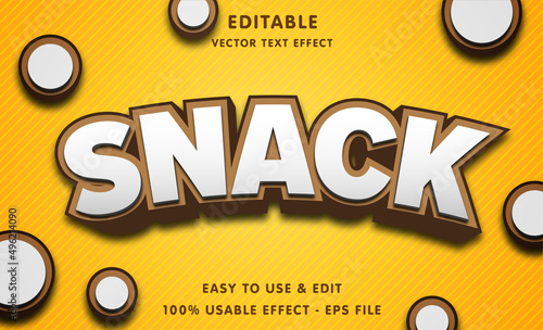 snack editable text effect with modern and simple style, usable for logo or campaign title
