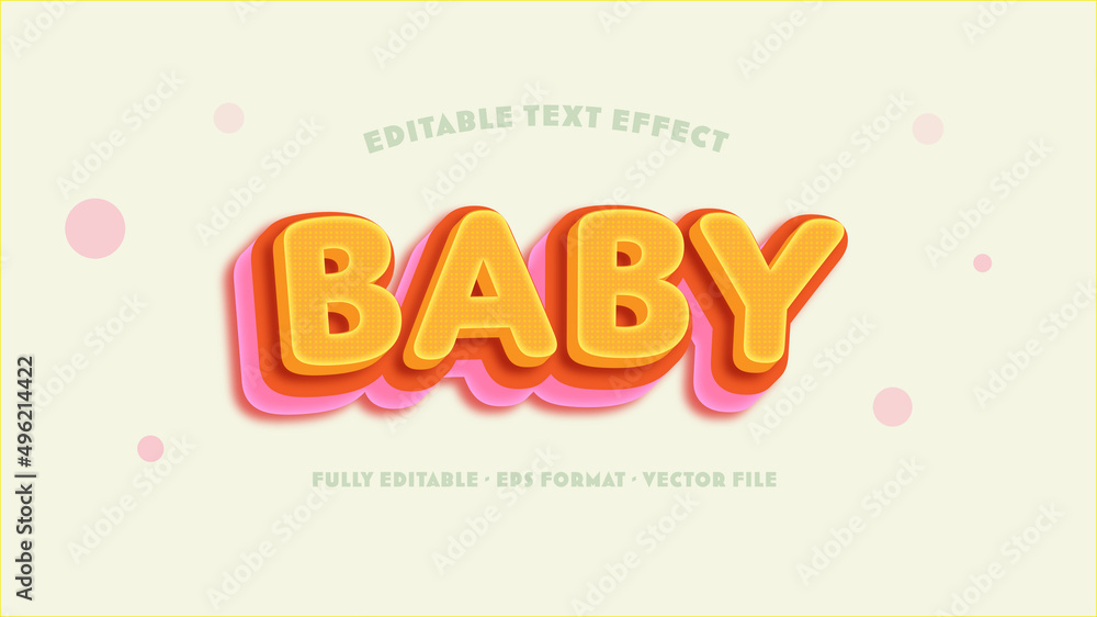 Baby Editable Text Effect with Soft Tone Color Combination