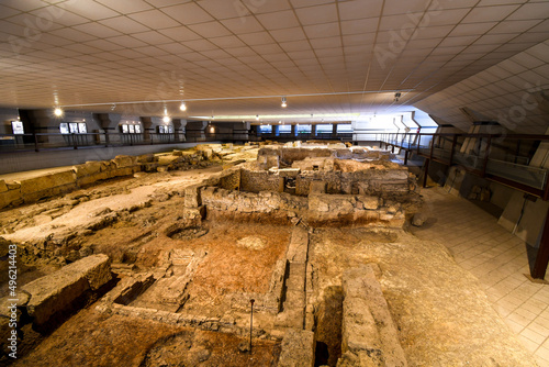 The underground excavations of an ancient Roman village at the Archaeological are of San Pietro degli Schiavoni in Brindisi Italy.