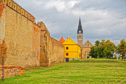 Ilok Castle old buildings and wall in northern east Croatia photo