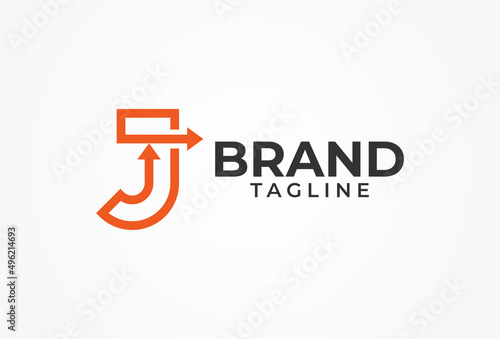 Initial J Logo, letter J with arrow combination, usable for logistic, finance and company logos, vector illustration