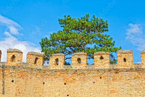 Ilok Castle defensive wall detail in northern east Croatia