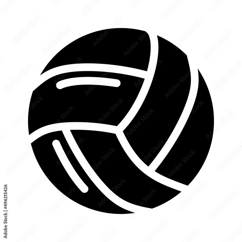 Naklejka premium volleyball sport game ball glyph icon vector. volleyball sport game ball sign. isolated contour symbol black illustration