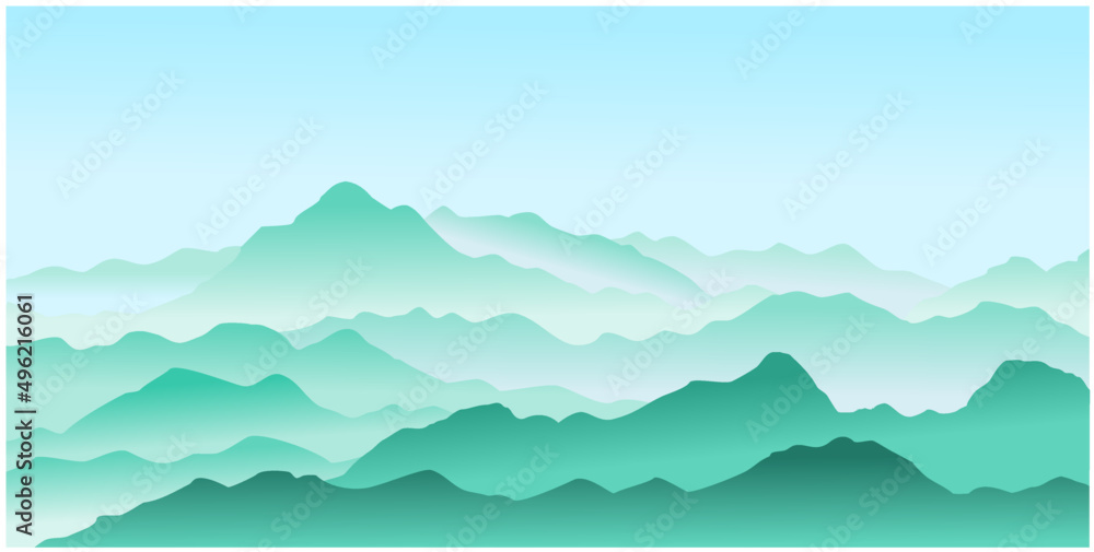 mountain ridge, mountain peaks, mountain range vector illustration