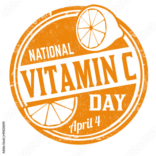 National vitamin C day grunge rubber stamp