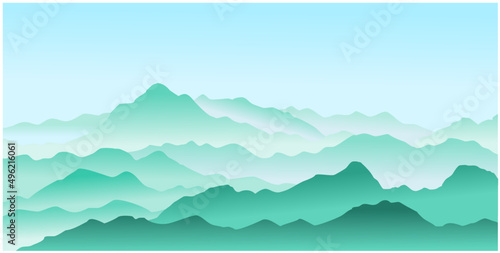 mountain ridge, mountain peaks, mountain range vector illustration
