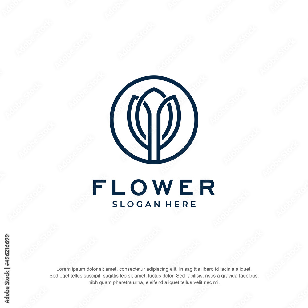 tulip flower logo premium vector