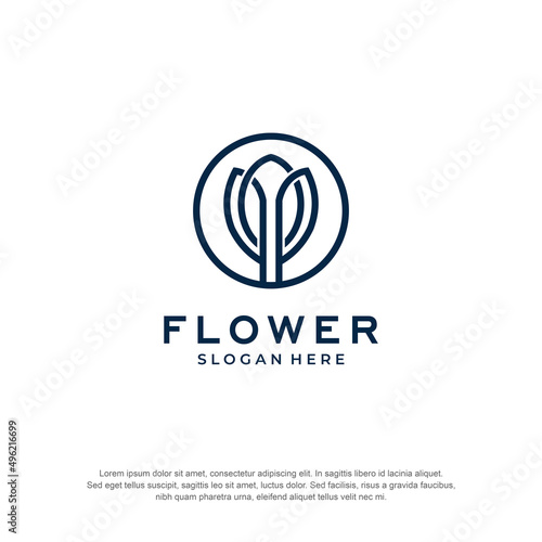 tulip flower logo premium vector #496216699