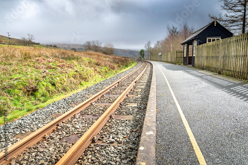 Snowdon Ranger, narrow gauge railway station in early spring,Snowdonia,Wales,United Kingdom.