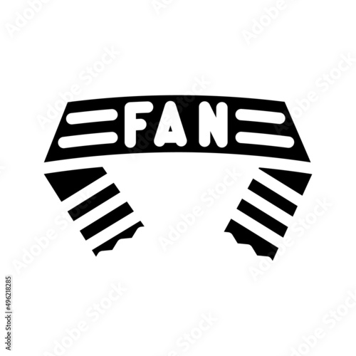 scarf fan accessory glyph icon vector. scarf fan accessory sign. isolated contour symbol black illustration