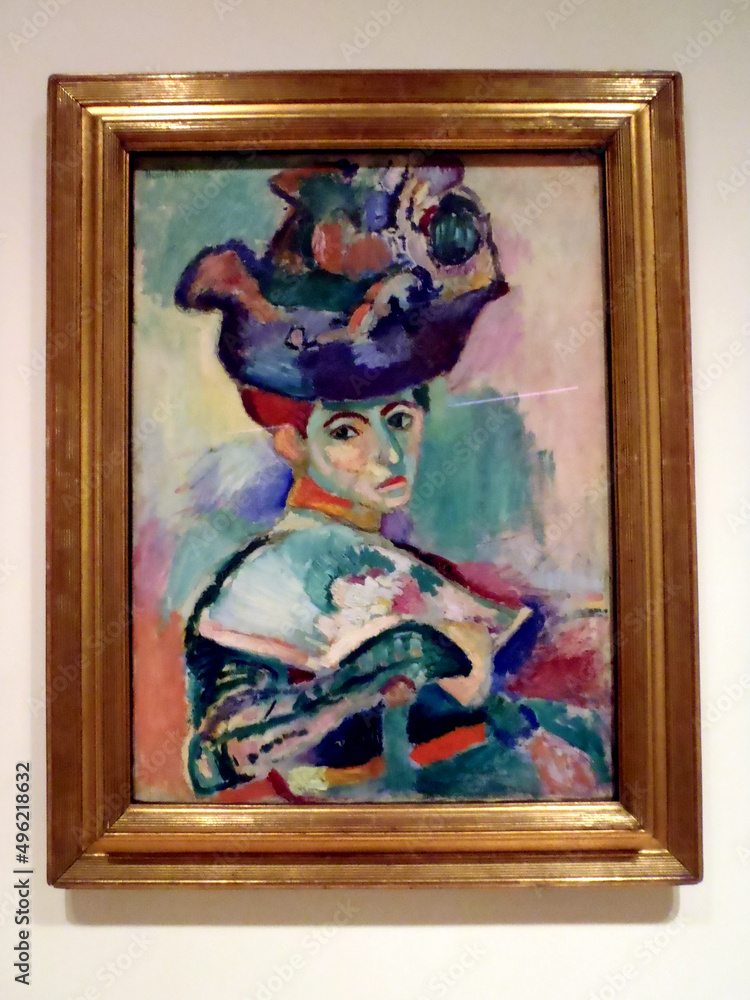 Woman with a Hat (Femme au chapeau), 1905 by Henri Matisse Stock Photo |  Adobe Stock