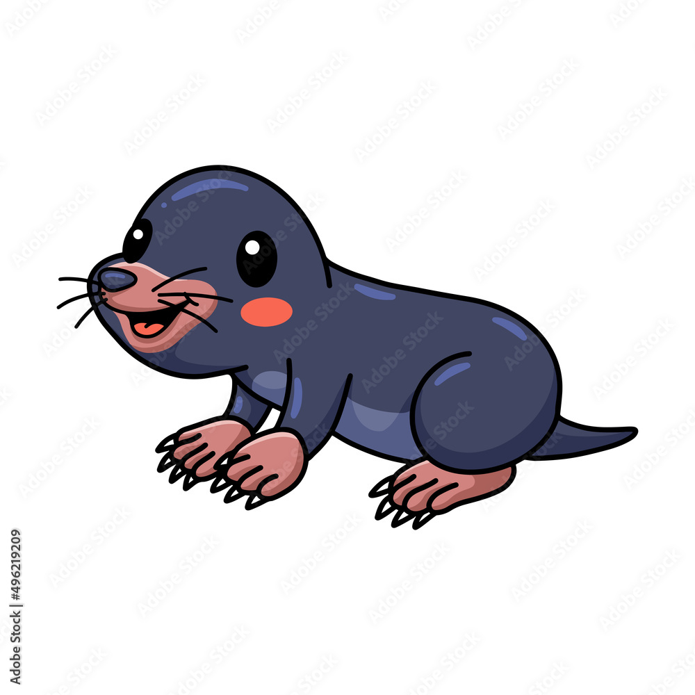 Fototapeta premium Cute little mole cartoon character