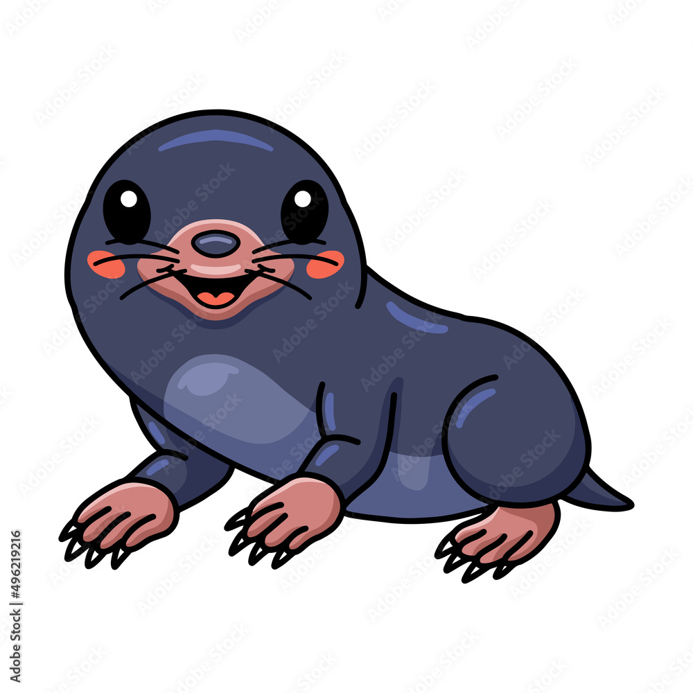 Fototapeta premium Cute little mole cartoon character