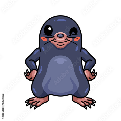 Cute little mole cartoon standing