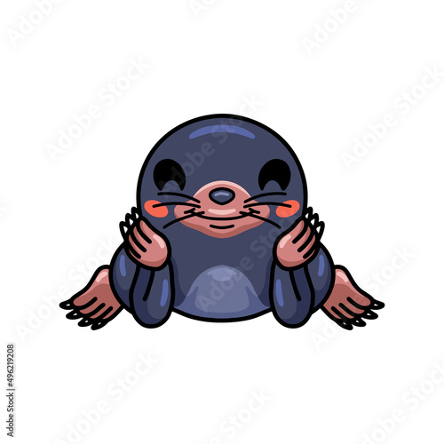 Cute little mole cartoon character