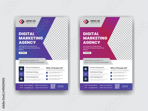 Digital marketing agency flyer template design and banner