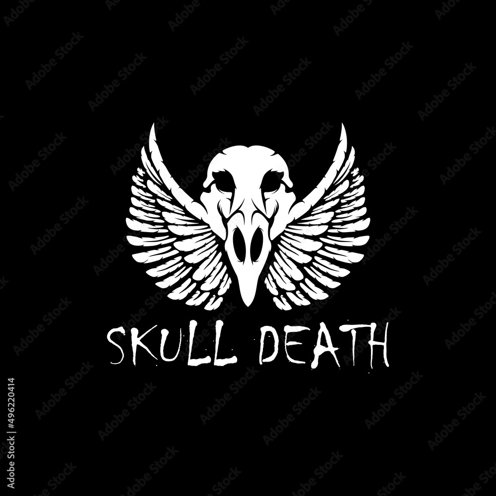 Obraz premium animal skull logo with wings