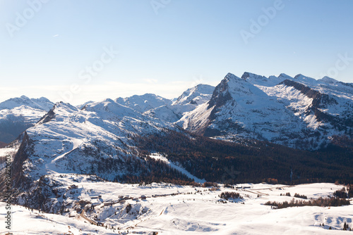 Rolle pass winter view, San martino di Castrozza, Italy